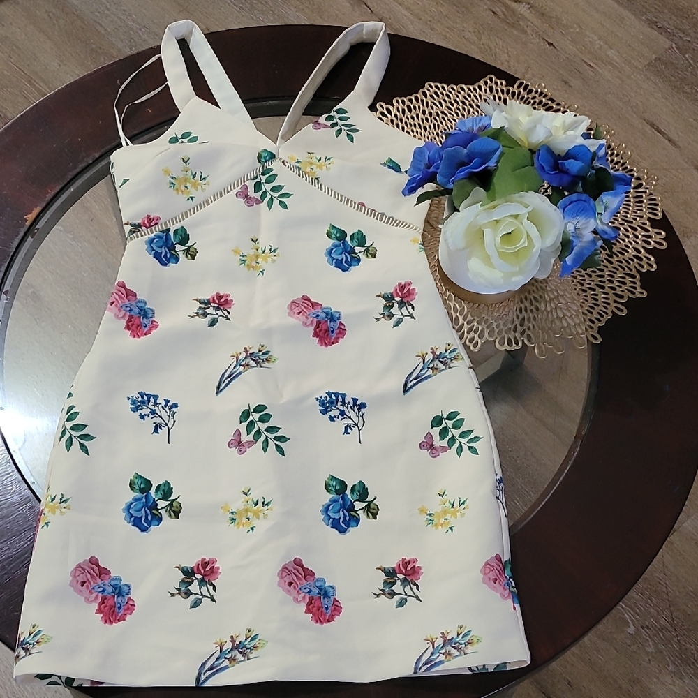 Endless Rose Blue and Pink Sleeveless Sundress